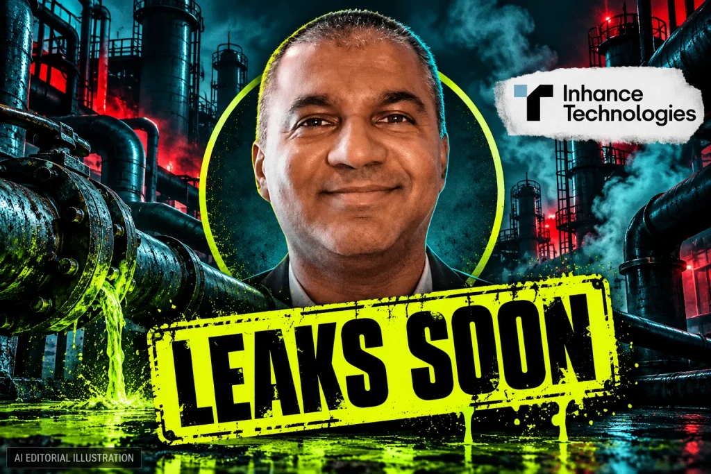 AI editorial collage featuring Prakash Iyer and the Inhance Technologies logo, with LEAKS SOON typography — FDA’s 2026 review table: what it says about fluorinated HDPE